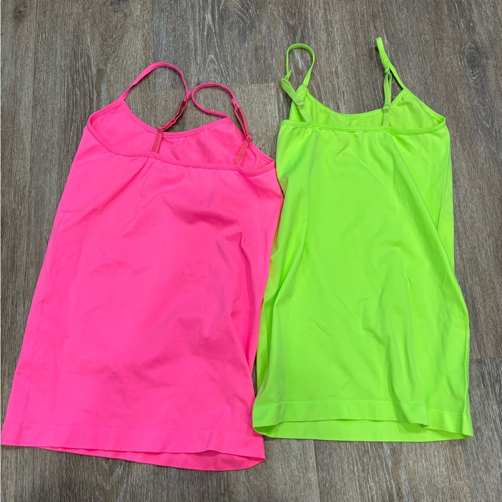 Neon Pink and Green Tank Tops